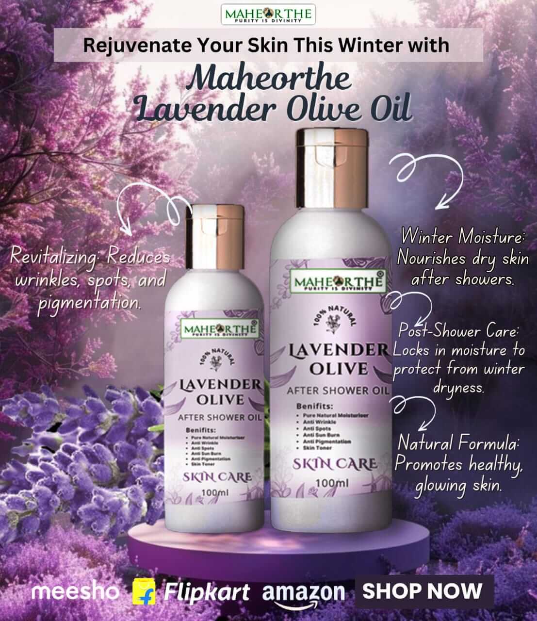 maheorthe lavender olive after shower oil