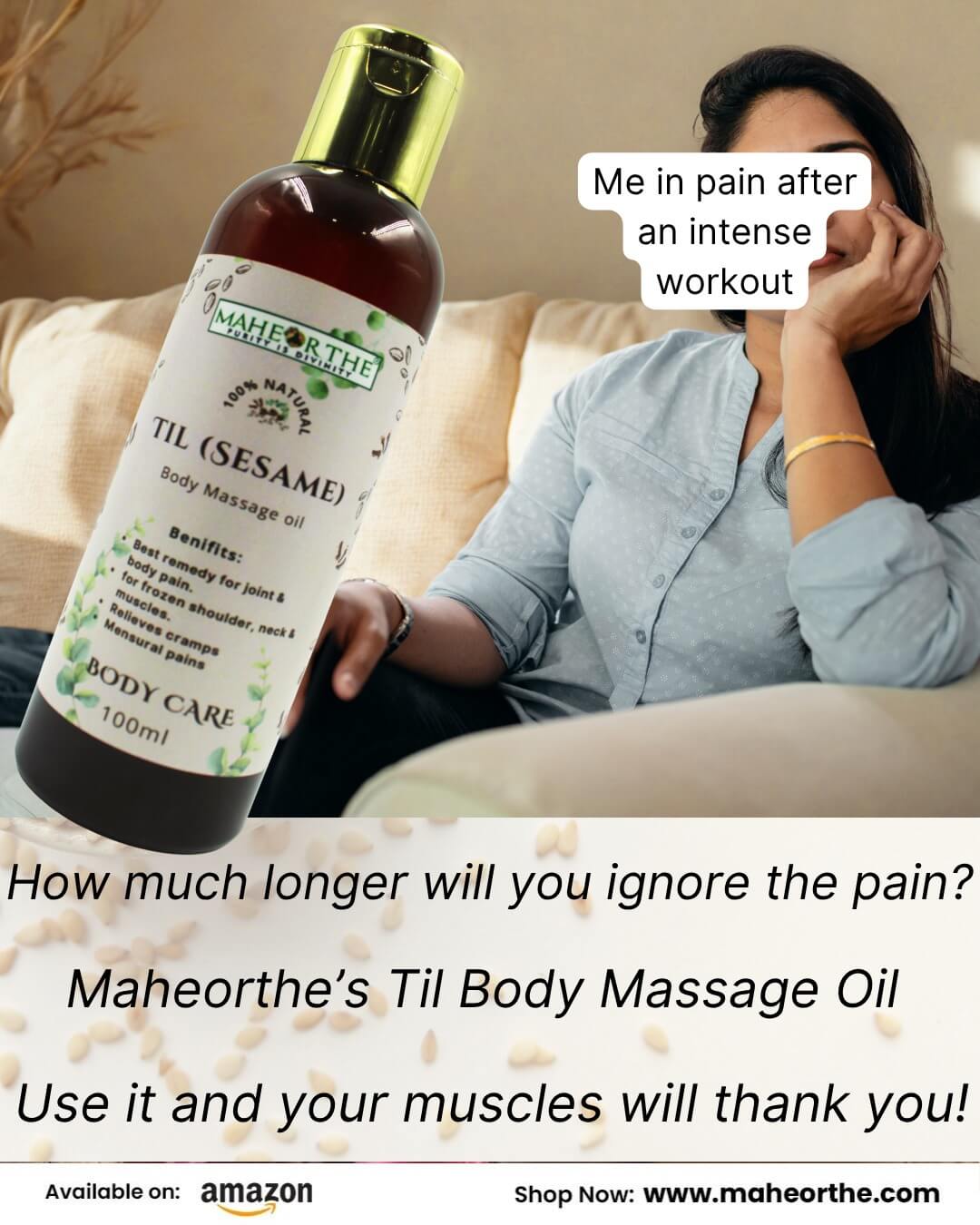 til sesame body massage oil